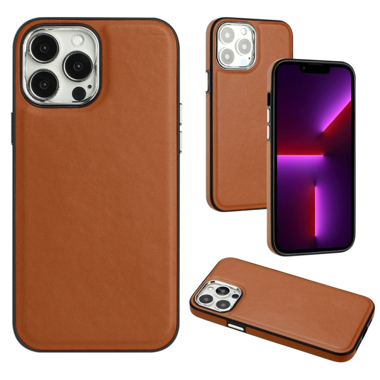 For iPhone 15 Pro Leather Texture Full Coverage Phone Case(Brown) - HoMEdemic™ 