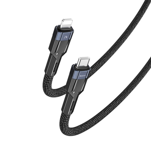 YESIDO CA107 1.2m 2.4A USB-C / Type-C to 8 Pin OD0.6 Charging Data Cable(Black+Blue) - HoMEdemic™ 