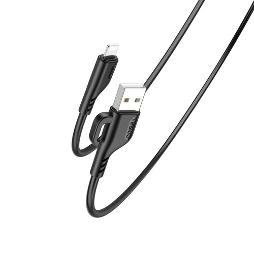 YESIDO CA105 1.2m 2.4A USB to 8 Pin Charging Data Cable with Hook(Black) - HoMEdemic™ 