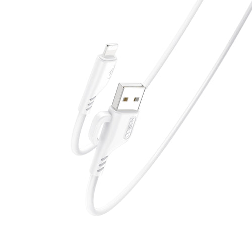 YESIDO CA105 1.2m 2.4A USB to 8 Pin Charging Data Cable with Hook(White) - HoMEdemic™ 