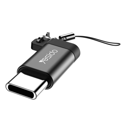 Yesido GS04 Type-C to Micro USB Mini Connector Adapter with Keychain(Black) - HoMEdemic™ 