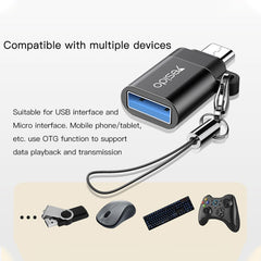 Yesido GS07 Micro USB to USB 2.0 OTG Mini Connector Adapter with Keychain(Black) - HoMEdemic™ 