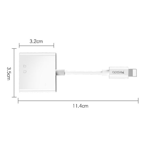 Yesido GS11 2 in 1 Multi-Function TF Card + SD Card to 8 Pin Converter Adapter(White) - HoMEdemic™ 