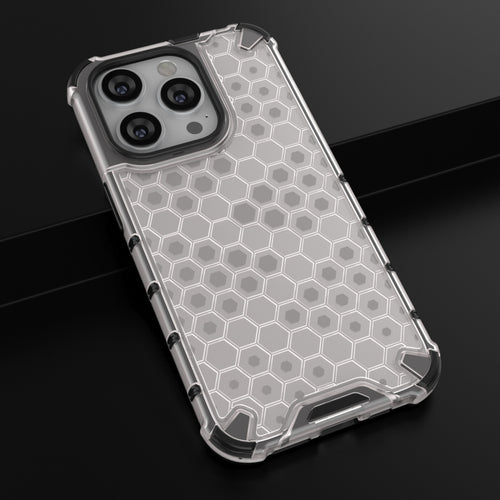 For iPhone 15 Pro Max Honeycomb Phone Case(White) - HoMEdemic™ 