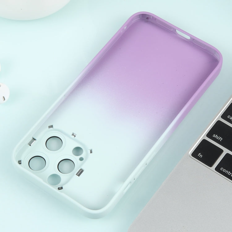For iPhone 15 Pro Max Gradient Starry Silicone Phone Case with Lens Film(White Purple) - HoMEdemic™ 