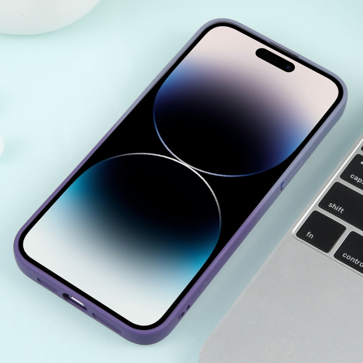 For iPhone 15 Pro Gradient Starry Silicone Phone Case with Lens Film(Grey Purple) - HoMEdemic™ 