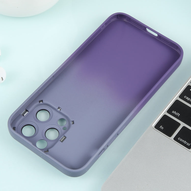 For iPhone 15 Pro Gradient Starry Silicone Phone Case with Lens Film(Grey Purple) - HoMEdemic™ 