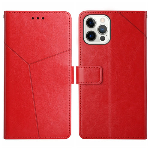 For iPhone 15 Pro Max HT01 Y-shaped Pattern Flip Leather Phone Case(Red) - HoMEdemic™ 