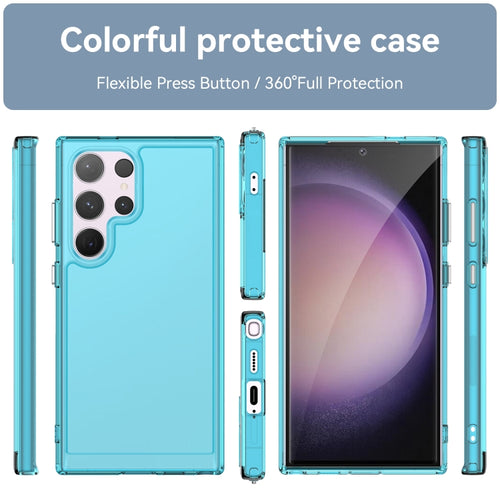 For Samsung Galaxy S24 Ultra 5G Candy Series TPU Phone Case(Transparent Blue) - HoMEdemic™ 