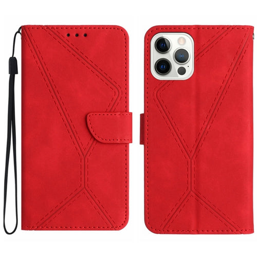 For iPhone 15 Pro Max Stitching Embossed Leather Phone Case(Red) - HoMEdemic™ 