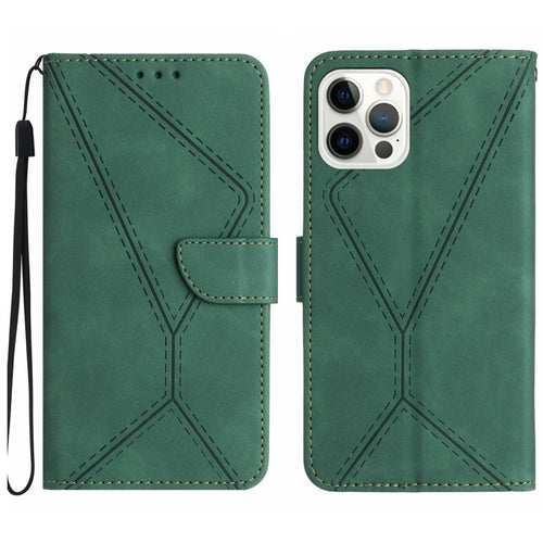 For iPhone 15 Pro Max Stitching Embossed Leather Phone Case(Green) - HoMEdemic™ 