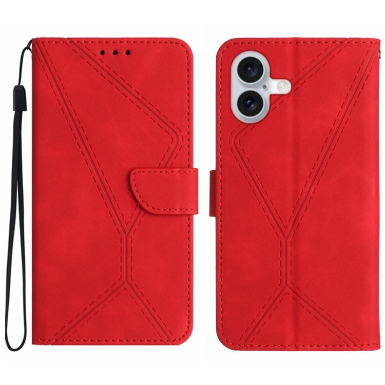 Stitching Embossed Leather Phone Case, For iPhone 16e, For iPhone 16 Pro Max, For iPhone 16 Pro, For iPhone 16 Plus - HoMEdemic™ 