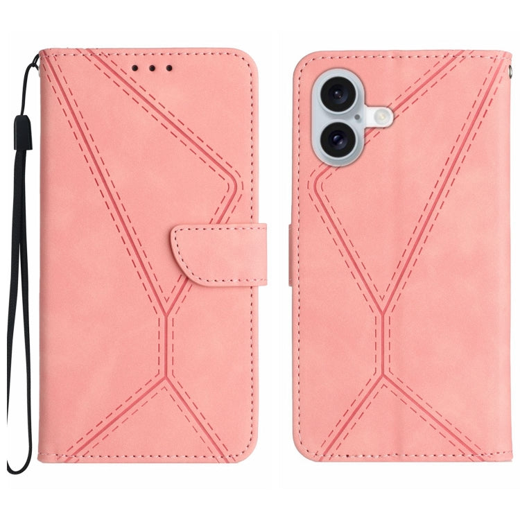 Stitching Embossed Leather Phone Case, For iPhone 16e, For iPhone 16 Pro Max, For iPhone 16 Pro, For iPhone 16 Plus - HoMEdemic™ 