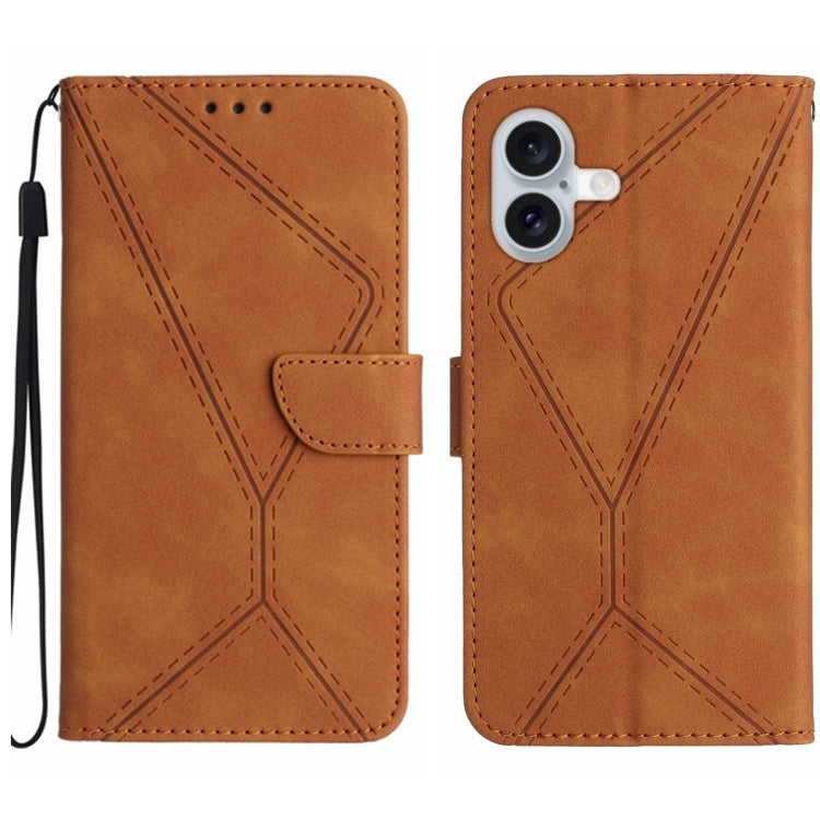 Stitching Embossed Leather Phone Case, For iPhone 16e, For iPhone 16 Pro Max, For iPhone 16 Pro, For iPhone 16 Plus - HoMEdemic™ 