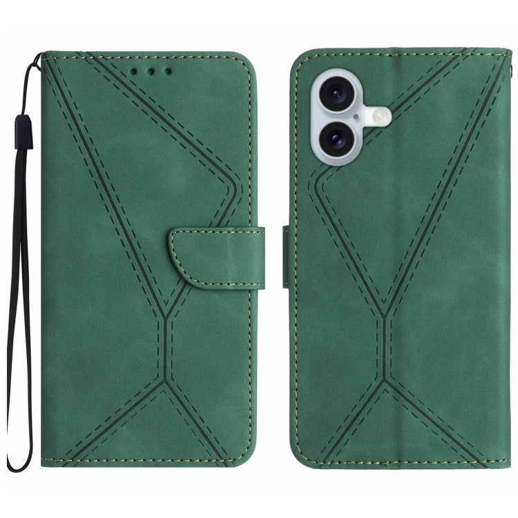 Stitching Embossed Leather Phone Case, For iPhone 16e, For iPhone 16 Pro Max, For iPhone 16 Pro, For iPhone 16 Plus - HoMEdemic™ 