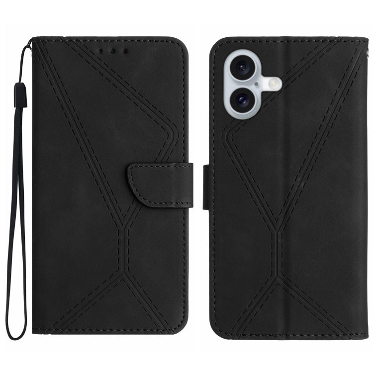 Stitching Embossed Leather Phone Case, For iPhone 16e, For iPhone 16 Pro Max, For iPhone 16 Pro, For iPhone 16 Plus - HoMEdemic™ 