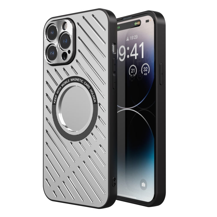 For iPhone 14 Pro R-JUST RJ57 CD Pattern MagSafe Cooling Phone Case(Silver) - HoMEdemic™ 