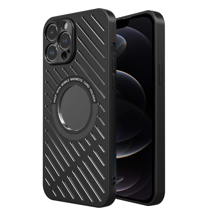 For iPhone 12 Pro R-JUST RJ57 CD Pattern MagSafe Cooling Phone Case(Black) - HoMEdemic™ 