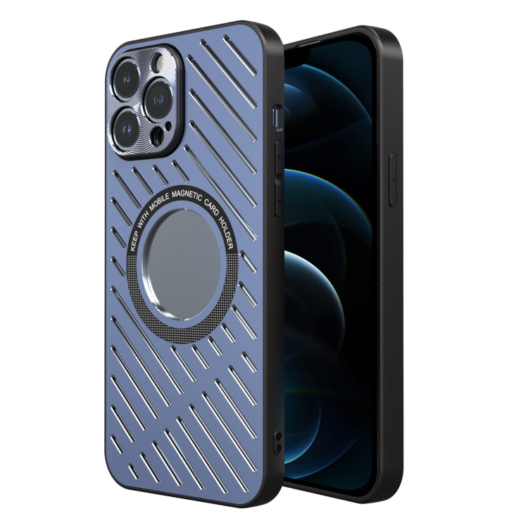 For iPhone 12 Pro Max R-JUST RJ57 CD Pattern MagSafe Cooling Phone Case(Blue) - HoMEdemic™ 