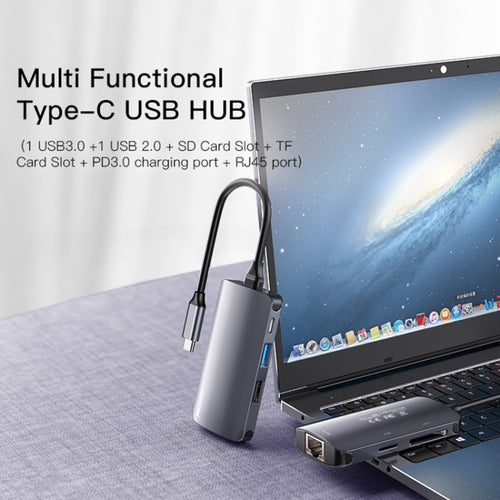 Yesido HB15 6 in 1 USB-C / Type-C Ports Multifunctional Docking Station HUB Adapter - HoMEdemic™ 