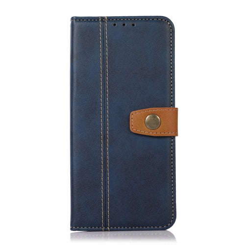 For iPhone 15 Pro Max Stitching Thread Calf Texture Leather Phone Case(Blue) - HoMEdemic™ 