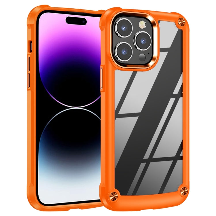 For iPhone 15 Pro Max TPU + PC Lens Protection Phone Case(Orange) - HoMEdemic™ 
