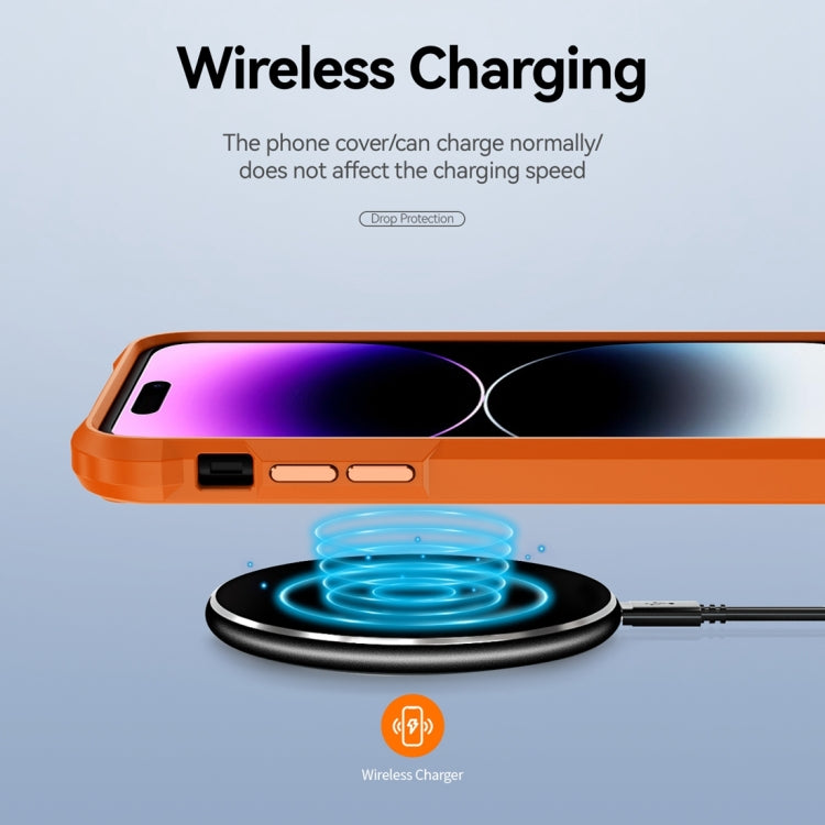 For iPhone 15 Pro Max TPU + PC Lens Protection Phone Case(Orange) - HoMEdemic™ 