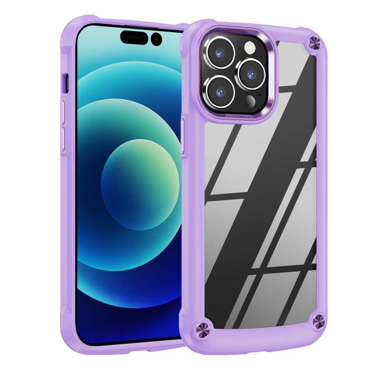 For iPhone 15 Pro TPU + PC Lens Protection Phone Case(Purple) - HoMEdemic™ 