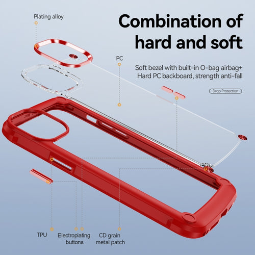 For iPhone 15 Pro Max TPU + PC Lens Protection Phone Case(Red) - HoMEdemic™ 