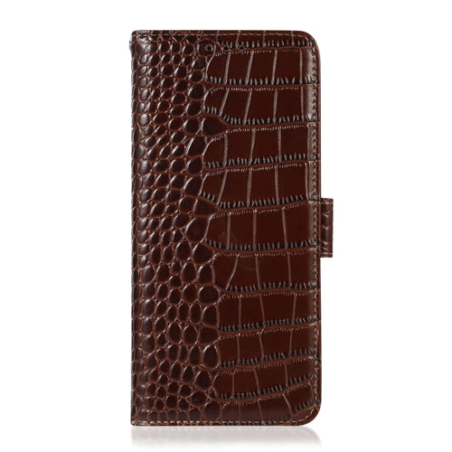 For iPhone 15 Pro Max Crocodile Top Layer Cowhide Leather Phone Case(Brown) - HoMEdemic™ 