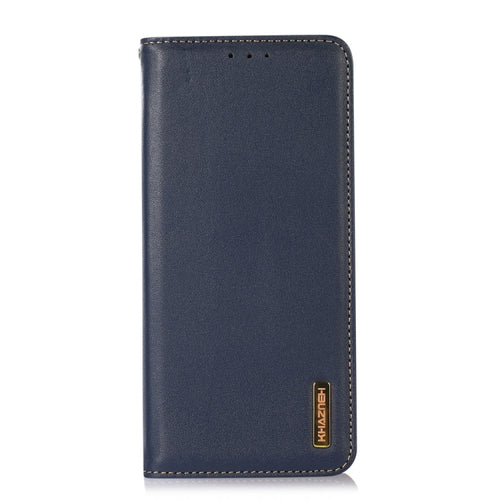 For iPhone 15 Pro Max KHAZNEH Nappa Top Layer Cowhide Leather Phone Case(Blue) - HoMEdemic™ 