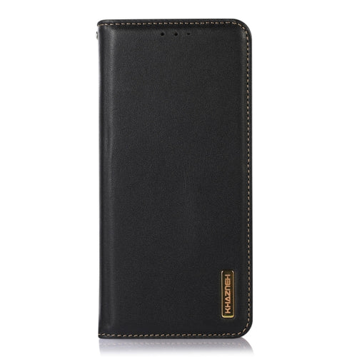 For iPhone 15 Pro Max KHAZNEH Nappa Top Layer Cowhide Leather Phone Case(Black) - HoMEdemic™ 