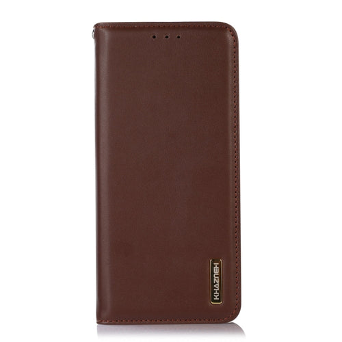 For iPhone 15 Pro Max KHAZNEH Nappa Top Layer Cowhide Leather Phone Case(Brown) - HoMEdemic™ 