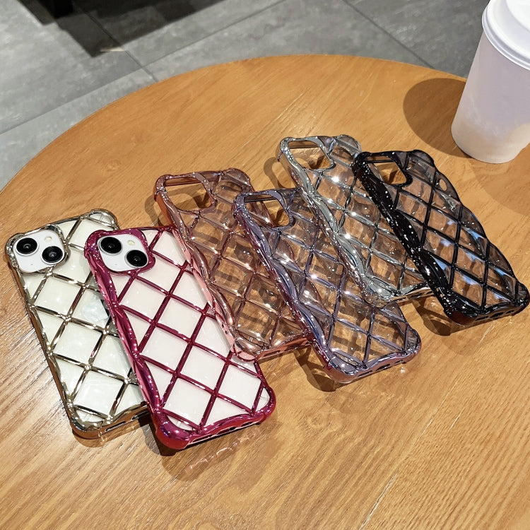 For iPhone 15 Pro 3D Diamond Lattice Laser Engraving Phone Case(Pink) - HoMEdemic™ 