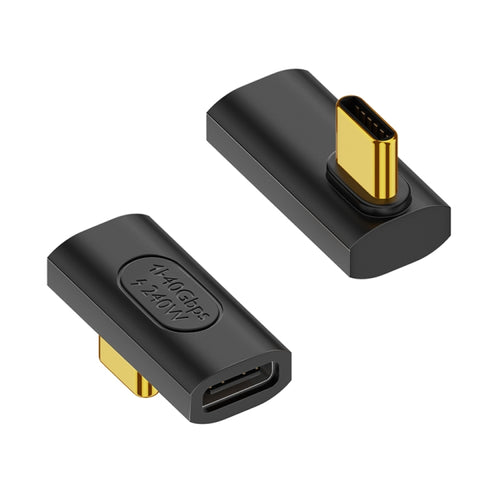 40Gbps 240W USB-C / Type-C Female to USB-C / Type-C Male Middle Bend Adapter(Black) - HoMEdemic™ 