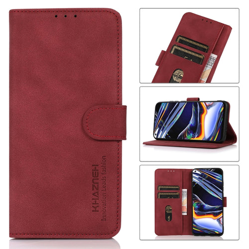 For iPhone 15 Pro Max KHAZNEH Matte Texture Leather Phone Case(Red) - HoMEdemic™ 