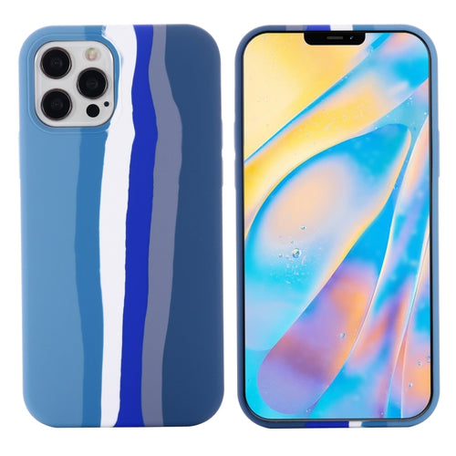 For iPhone 15 Pro Max Rainbow Liquid Silicone Phone Case(Blue) - HoMEdemic™ 