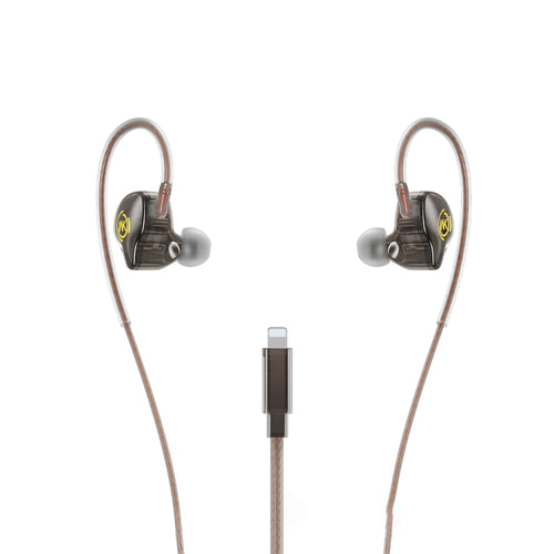 WK YC08 8 Pin Transparent Music Call Wired Earphone, Length: 1.2m(Black) - HoMEdemic™ 