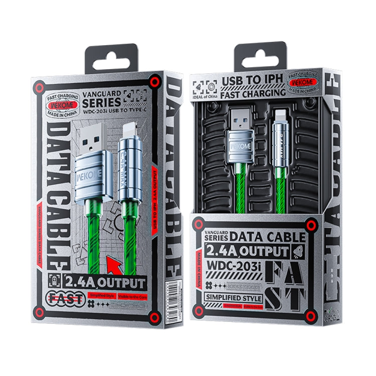 WK WDC-203i 2.4A USB to 8 Pin Data Cable, Length: 1m(Green) - HoMEdemic™ 