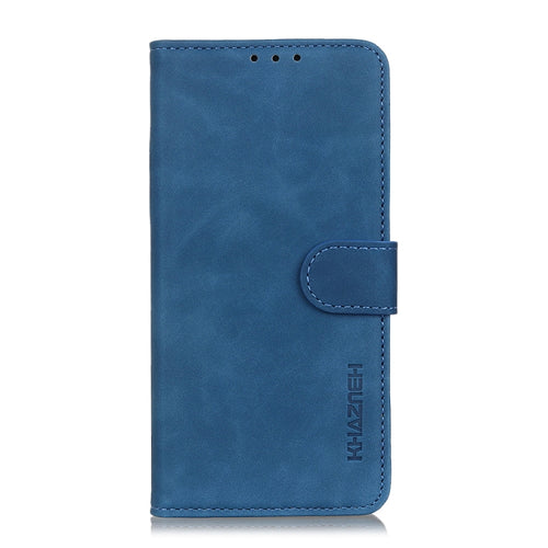 For iPhone 15 Pro Max KHAZNEH Retro Texture Leather Phone Case(Blue) - HoMEdemic™ 