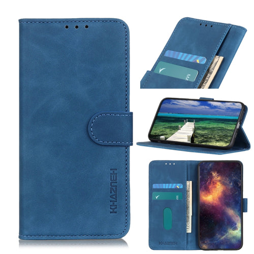 For iPhone 15 Pro Max KHAZNEH Retro Texture Leather Phone Case(Blue) - HoMEdemic™ 