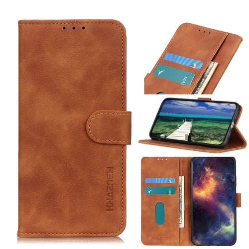 For iPhone 15 Pro Max KHAZNEH Retro Texture Leather Phone Case(Brown) - HoMEdemic™ 