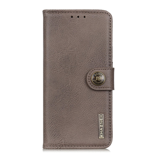 For iPhone 15 Pro Max KHAZNEH Cowhide Texture Horizontal Flip Leather Phone Case(Khaki) - HoMEdemic™ 