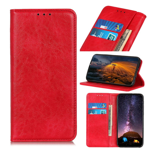 For iPhone 15 Pro Max Magnetic Crazy Horse Texture Horizontal Flip Leather Phone Case(Red) - HoMEdemic™ 