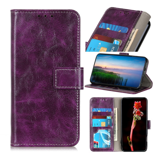 For iPhone 15 Pro Max Retro Crazy Horse Texture Horizontal Flip Leather Phone Case(Purple) - HoMEdemic™ 