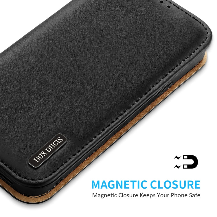 For iPhone 15 DUX DUCIS Hivo Series Cowhide + PU + TPU Flip Phone Case(Black) - HoMEdemic™ 