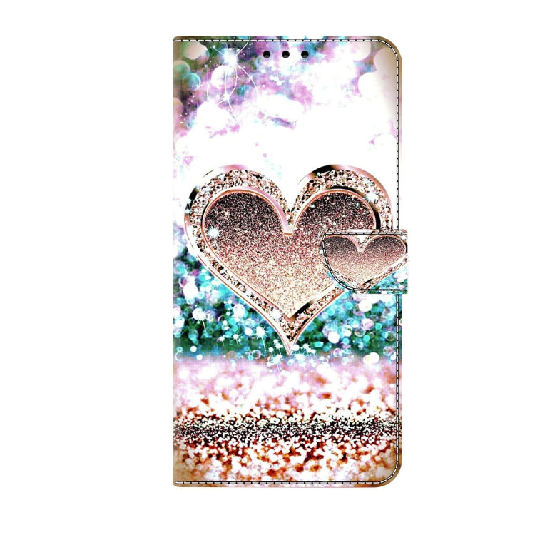 For iPhone 15 Pro Crystal 3D Shockproof Protective Leather Phone Case(Pink Diamond Heart) - HoMEdemic™ 