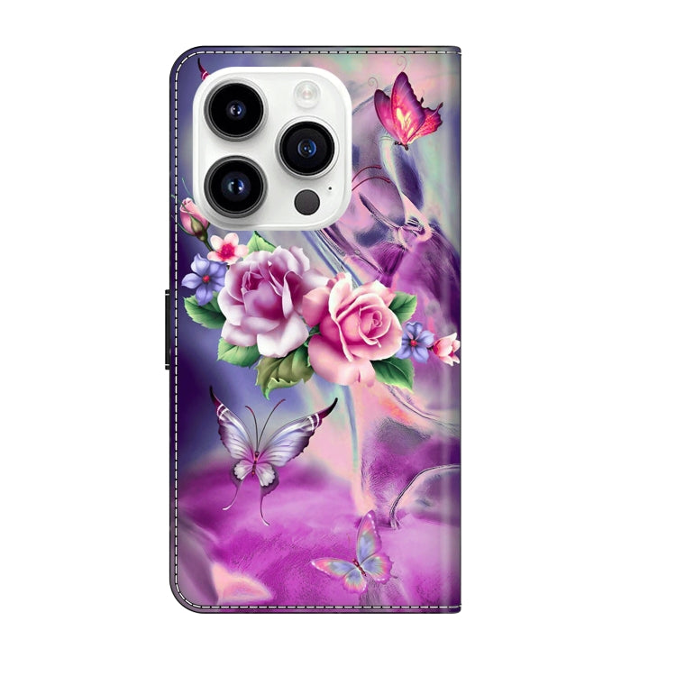 For iPhone 15 Pro Crystal 3D Shockproof Protective Leather Phone Case(Butterfly) - HoMEdemic™ 