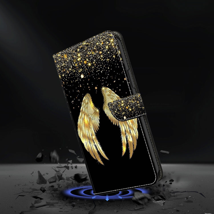 For iPhone 15 Pro Crystal 3D Shockproof Protective Leather Phone Case(Golden Wings) - HoMEdemic™ 