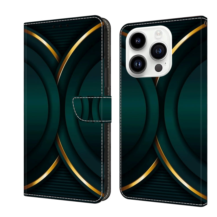 For iPhone 15 Pro Crystal 3D Shockproof Protective Leather Phone Case(Gold Outline) - HoMEdemic™ 